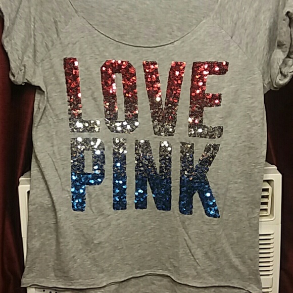 PINK Victoria's Secret Tops - Vs pink blingy tee